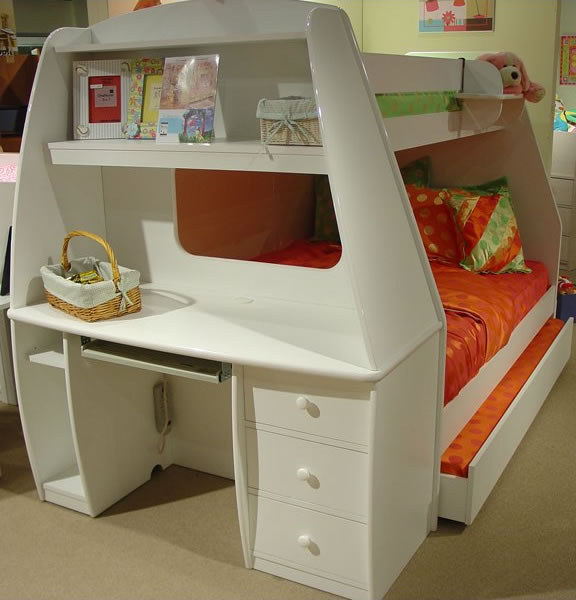 Berg Furniture Enterprise Twin Over Full Bunk Bed With Computer