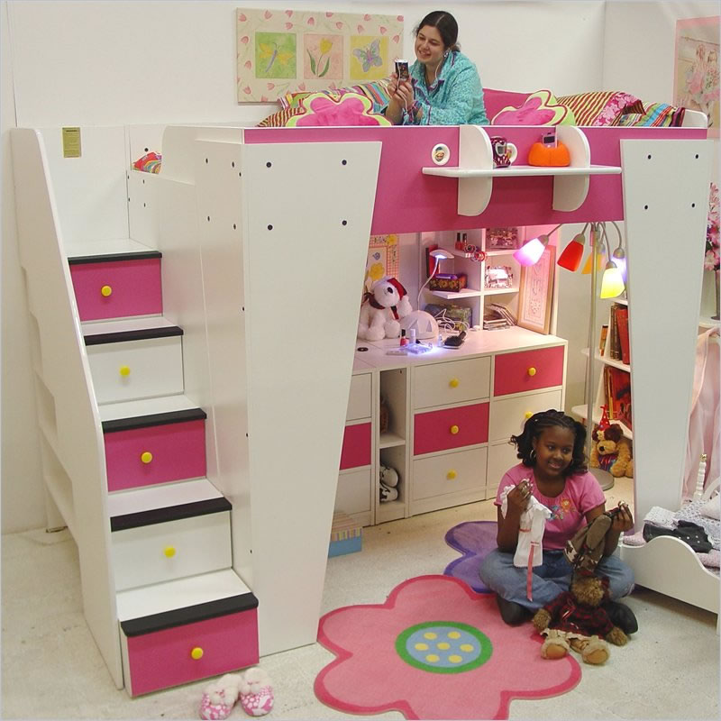 Berg Furniture Kid's Headquarters Loft Bed with Storage