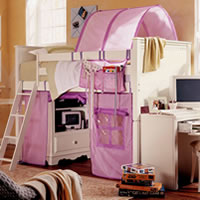 Lea Spring Garden Low Loft Bed with Tent