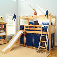 Maxtrix Kids Camelot Castle Low Loft Bed with Slide
