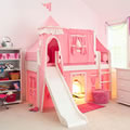 Princess Castle Low Loft Bed with Slide