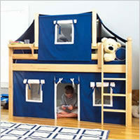 Twin Low Loft Bed with Tent
