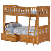 Night and Day Cinnamon Twin over Twin Bunk Bed in Oak